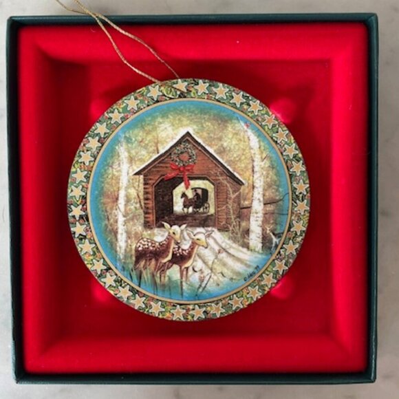 P BUCKLEY MOSS Winter at Meems Bottom Bridge Ornament 3RD in Trilogy 1999 - Picture 3 of 11